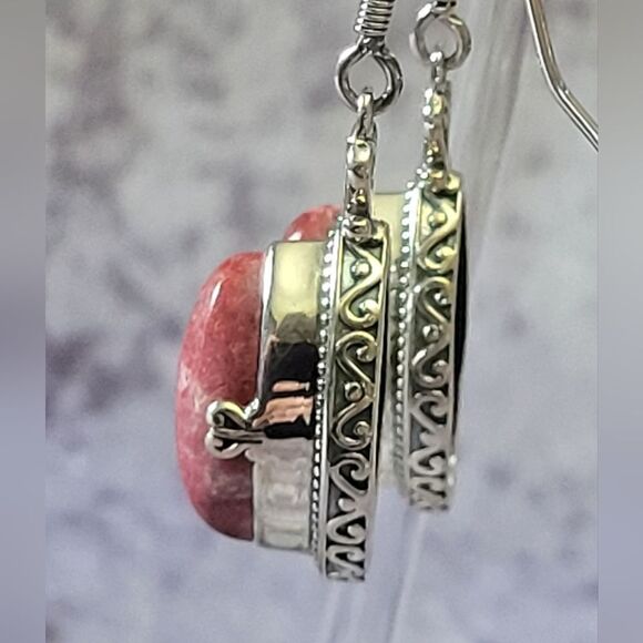 Norwegian Thulite Dangling Earrings - Picture 13 of 13